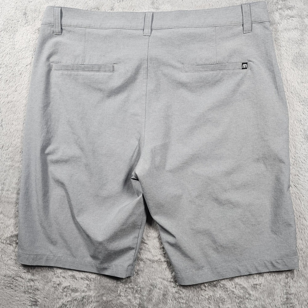 Travis Mathew Shorts Mens 36 Gray Microstripe 10" Inseam Stretch Chino Golf - Picture 7 of 8
